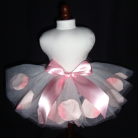 Doll Tutu -White Pink Petal Filled (DC-002)-Fabby Gabby, wholesaler Fabby Gabby, White Doll Tutu Petal Filled, wholesale White Doll Tutu Petal Filled, doll tutu, doll tutus, wholesale doll tutu, wholesale doll tutus, white doll tutu, wholesale doll tutu